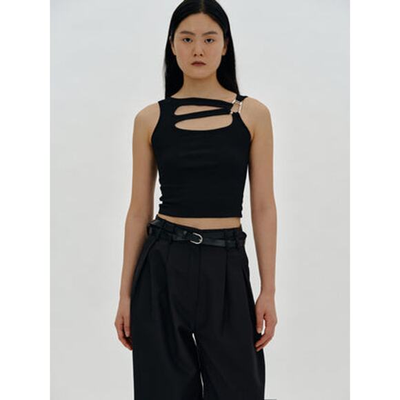 Source Unknown Interlock Cut-Out Tank - S/M - Black - Picture 1 of 4